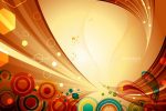 Colourful Abstract Background with Swirls and Circles